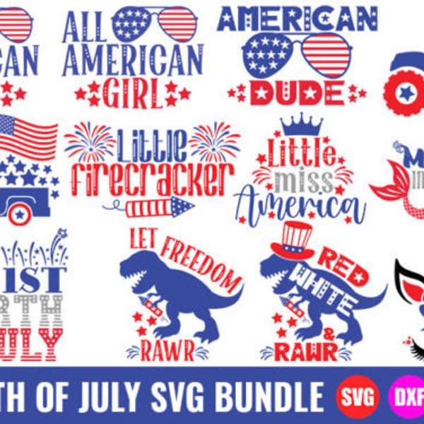 Kids 4 juli SVG, PNG, dxf EPS-bestanden, 12 Kids 4 juli bundel, 4 juli Png, Patriottisch, Onafhankelijkheidsdag, digitale download