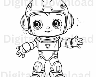 80 Robot Coloring Pages for Kids - Adults | Printable PDF | 8.5x11", Mecha & Cute Robot Designs | Digital Download | STEM Activity Pages