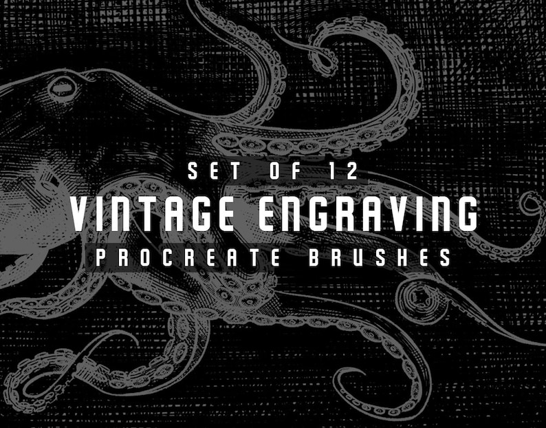 Procreate Vintage Engraving Brushes | Etsy