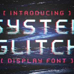 System Glitch Display Font