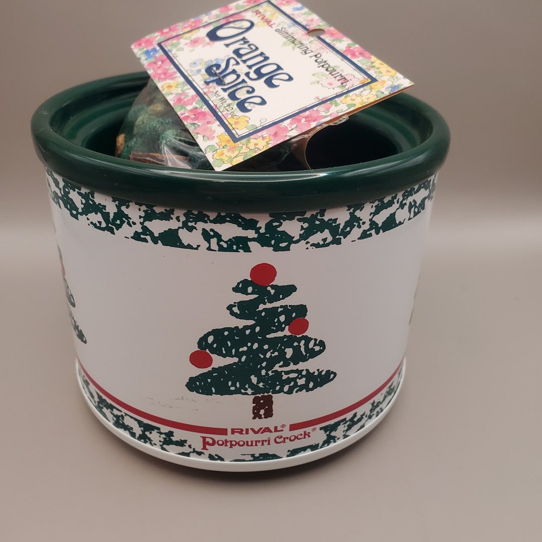 Vintage Christmas Tree Potpourri Crock by Rival Etsy