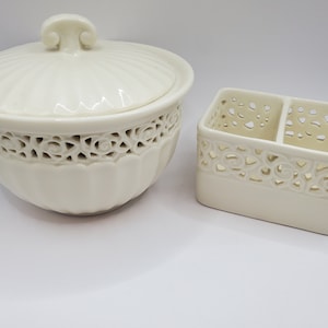 I. Godinger & Co. 5&quot; lidded bowl and Cream and Sugar Pack Holder