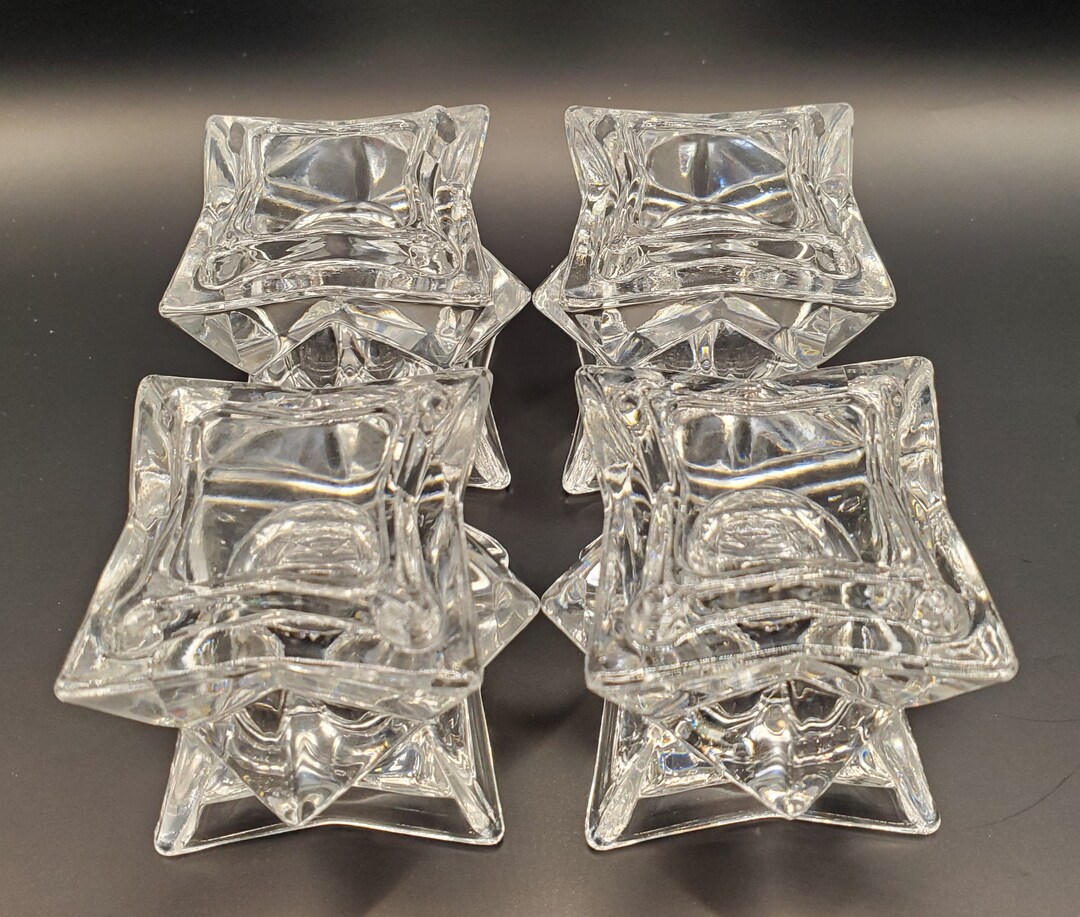 4 Crystal Star Shaped Candle Holders Etsy