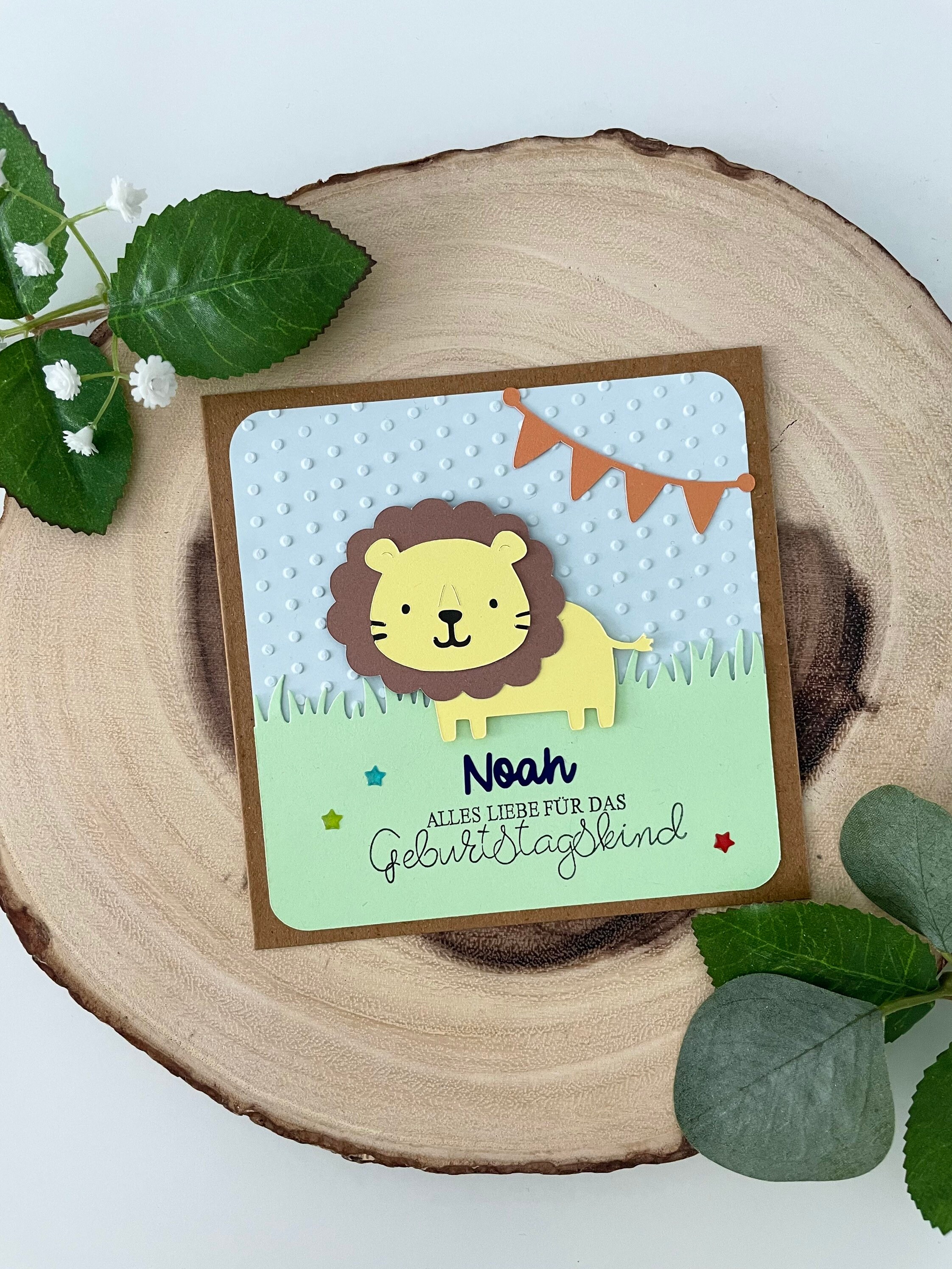 Glückwünsche zum Geburtstag mit einem Löwen Glückwunschkarte Etsy.de