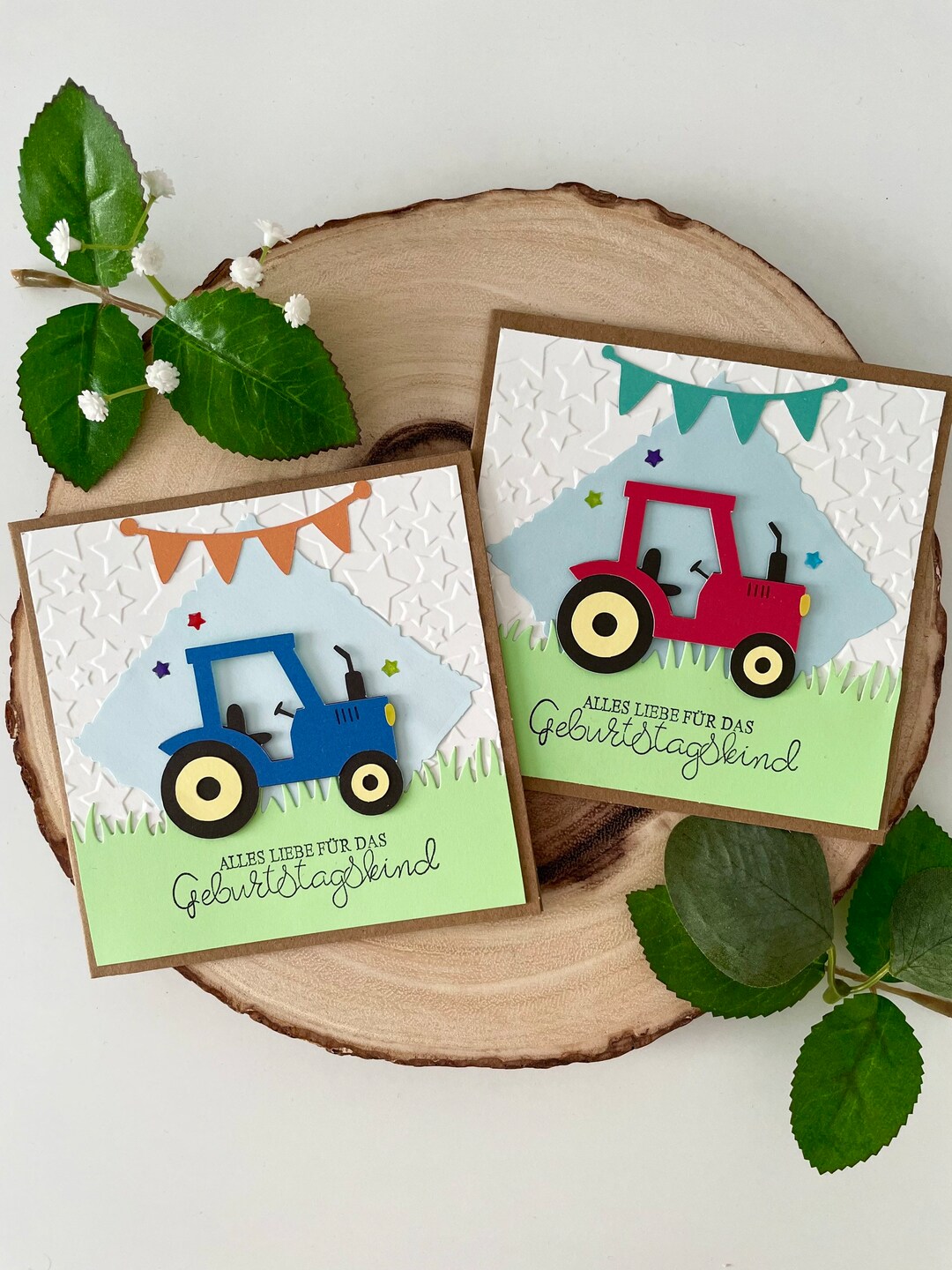 Geburtstagskarte Mit Einem Traktor Glückwunschkarte Für Kinder Etsy