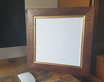 Antique Pine Real  Wooden 10x10 Square Picture  Photo Frame Free Standing 