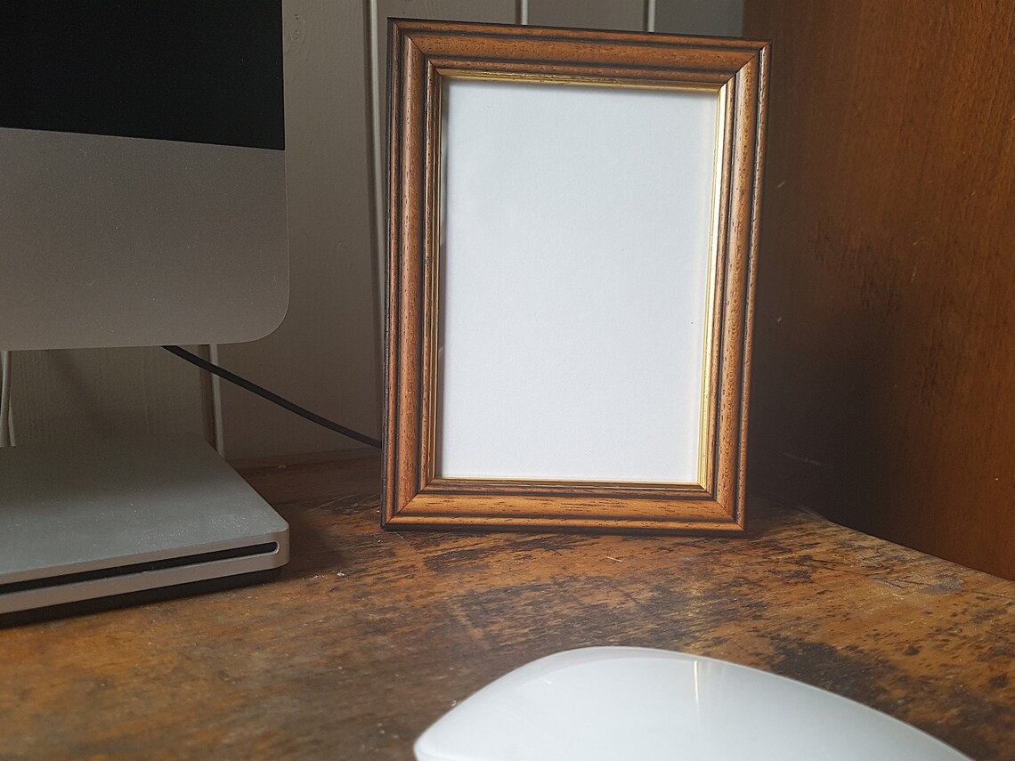 Pair of Traditional A6 Photo Frames. Solid Wood in a Warm Tone Etsy UK