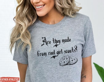 Are they made from Real Girl Scouts Shirt, Wednesday Addams Girl Scout Cookies, 90s Movie, Sweatshirt, Hoodie