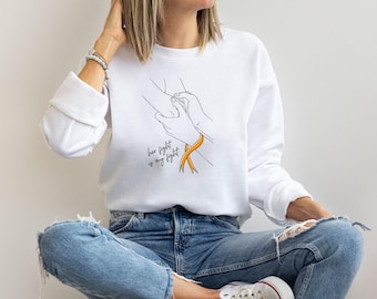 Leukemia Crewneck Sweatshirt, Her Fight is My Fight, Chronic Lymphocytic, Oncologist Nurse, Hoodie, Tee