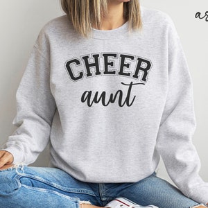Cheer Aunt Crewneck Sweatshirt, Cheerleader Auntie, Hoodie, Tee