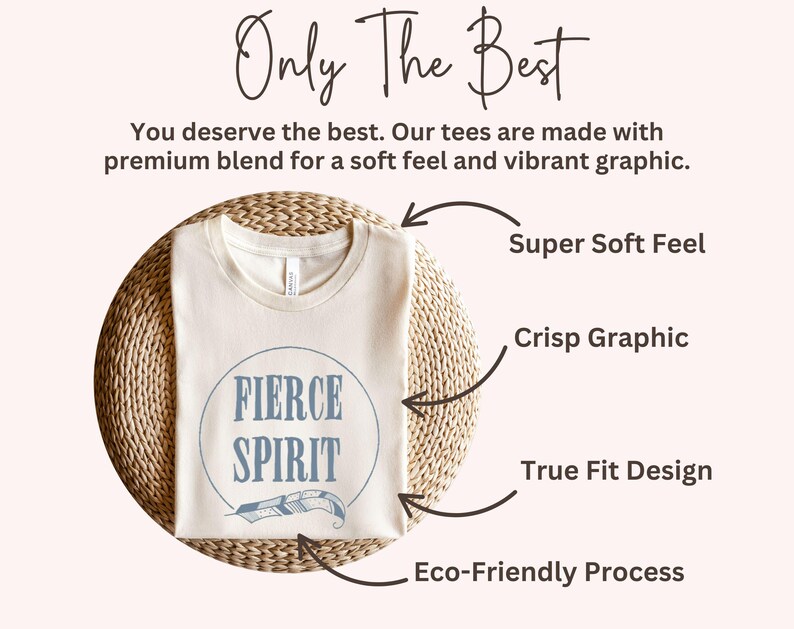 a white t - shirt with the words fierce spirit on it