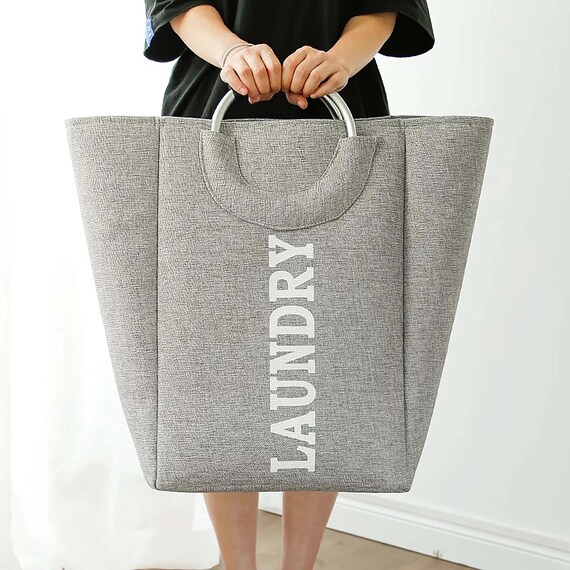 Laundry Basket Fabric Bag Collapsible Hamper Foldable Clothes Washing Bin Etsy UK