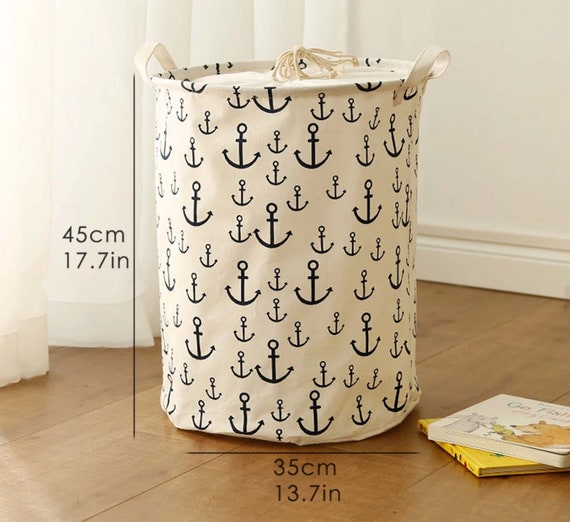 Laundry Basket Fabric Bag Collapsible Hamper Foldable Clothes 