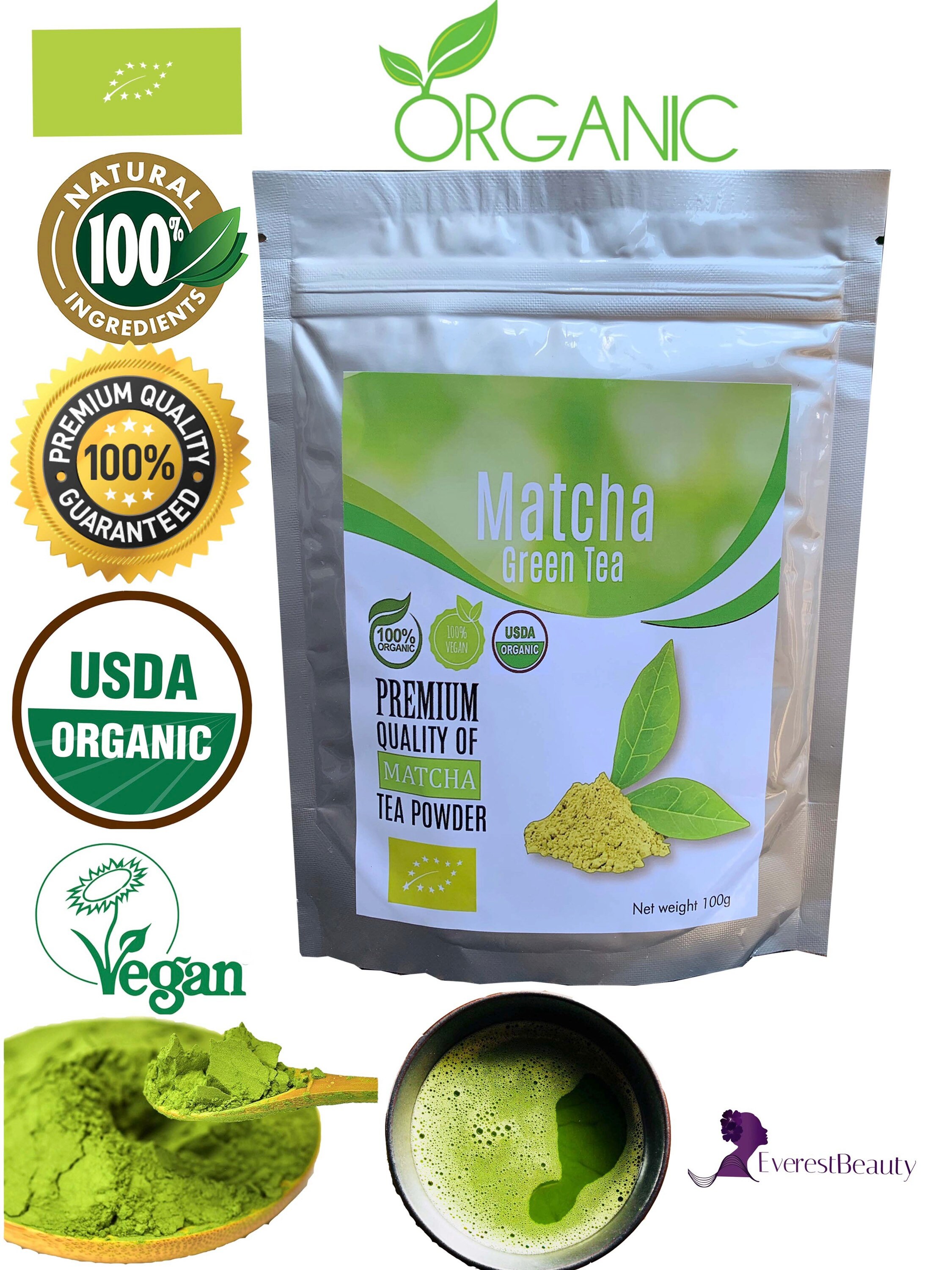 ORGANIC Matcha Green Tea Powder High Quantity Product 100gm Etsy UK