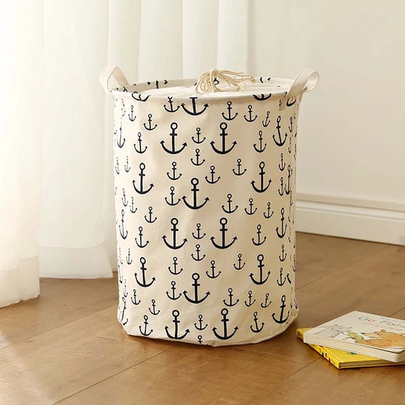 Laundry Basket Fabric Bag Collapsible Hamper Foldable Clothes 