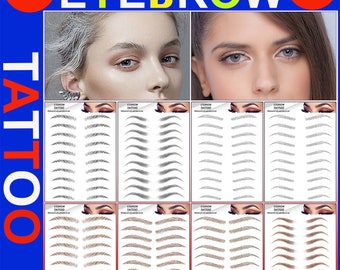 4D Eyebrows Tattoo Real Look Sticker False Eyebrow Waterproof Stick On Makeup