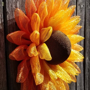 Tequila Sunrise Sunflower Wreath, Sunflower Wreath, Front Door Wreath, Fall Wreath, Country Wreath, Autumn Wreath, Sunflower, Summer Wreath image 2