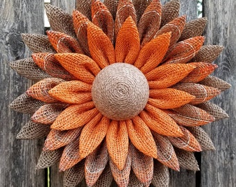 Autumn Sunflower Wreath, Fall Sunflower Wreath, Sunflower Wreath, Front Door Wreath, Fall Wreath, Autumn Wreath, Entryway Decor, Sunflower