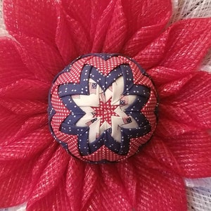 Quilted Fabric Center, Quilted Star Attachment, Quilted Wreath Center, Quilted Star Center, Wreath Attachment, Wreath Center, Fabric Center image 1