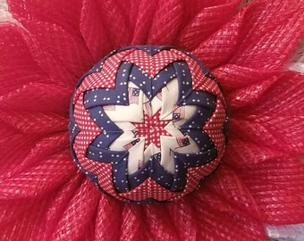 Quilted Fabric Center, Quilted Star Attachment, Quilted Wreath Center, Quilted Star Center, Wreath Attachment, Wreath Center, Fabric Center