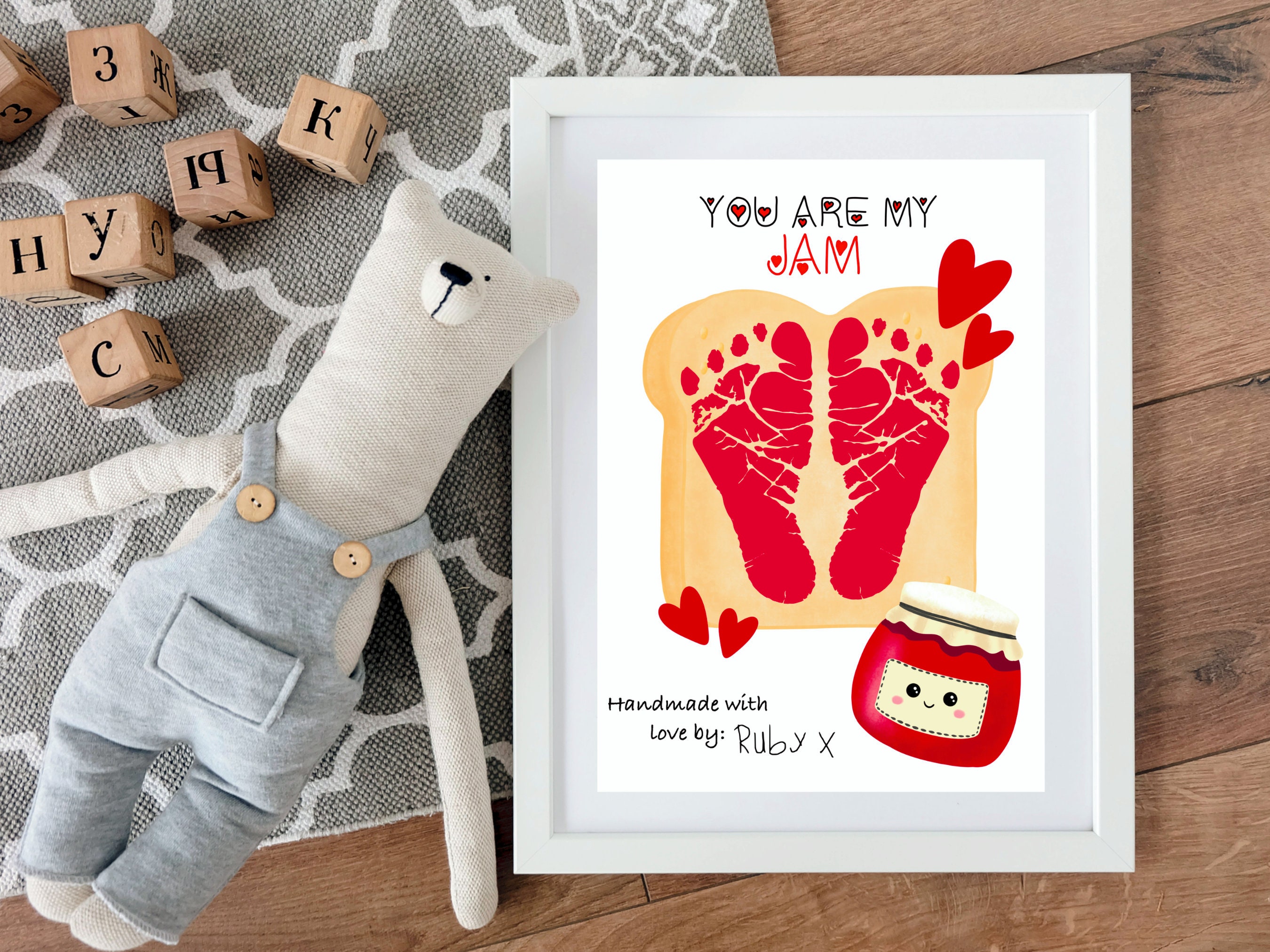 Jam Handprint/footprint Art You Are My Jam Gift Toast Jam Etsy