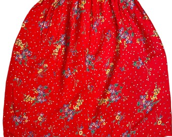 80s 90S floral Vintage Girl / Size SMALL Skirt
