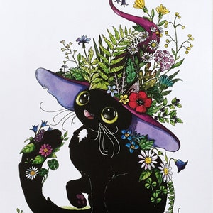 Spring Editon Witch Cat Art Print