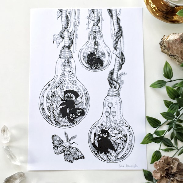 Lightbulbs Art Print