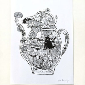 Lotus Teapot Art Print