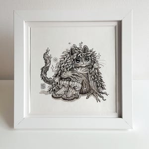 Boots Original Inktober Drawing in Frame