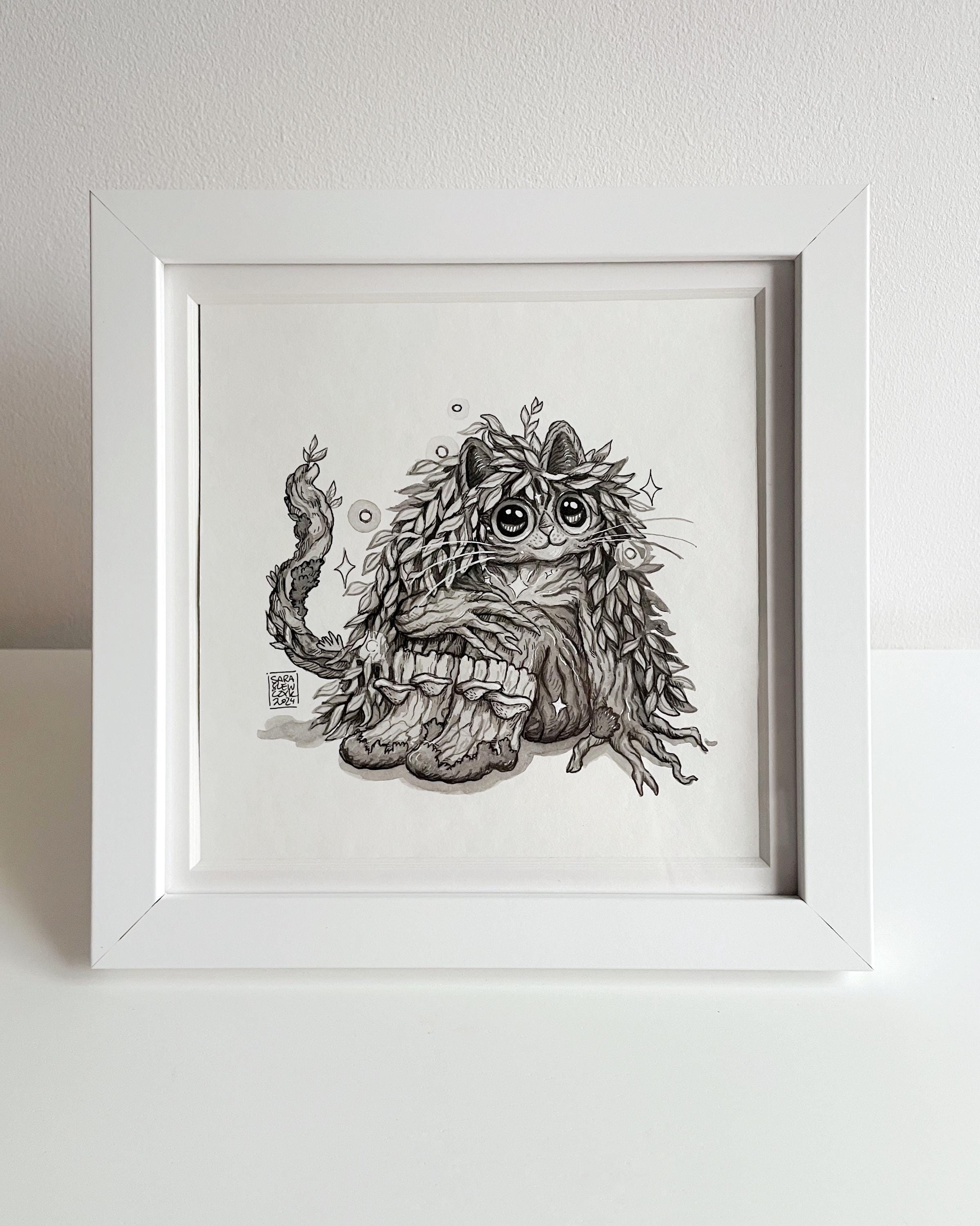 Boots Original Inktober Drawing in Frame
