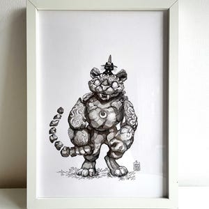 Ride Original Inktober Drawing in Frame