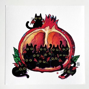 Pomegranate Devilish Cats Art Print