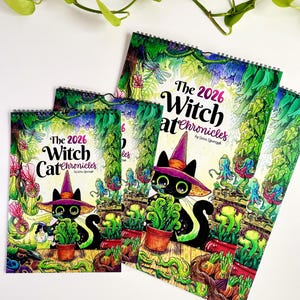 Witch Cat Art Wall Calendar 2026 A3 A4 | Magical Planner | Witchy Home Decor