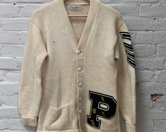 Vintage Varsity Letterman Cardigan Pilgrim High School Track