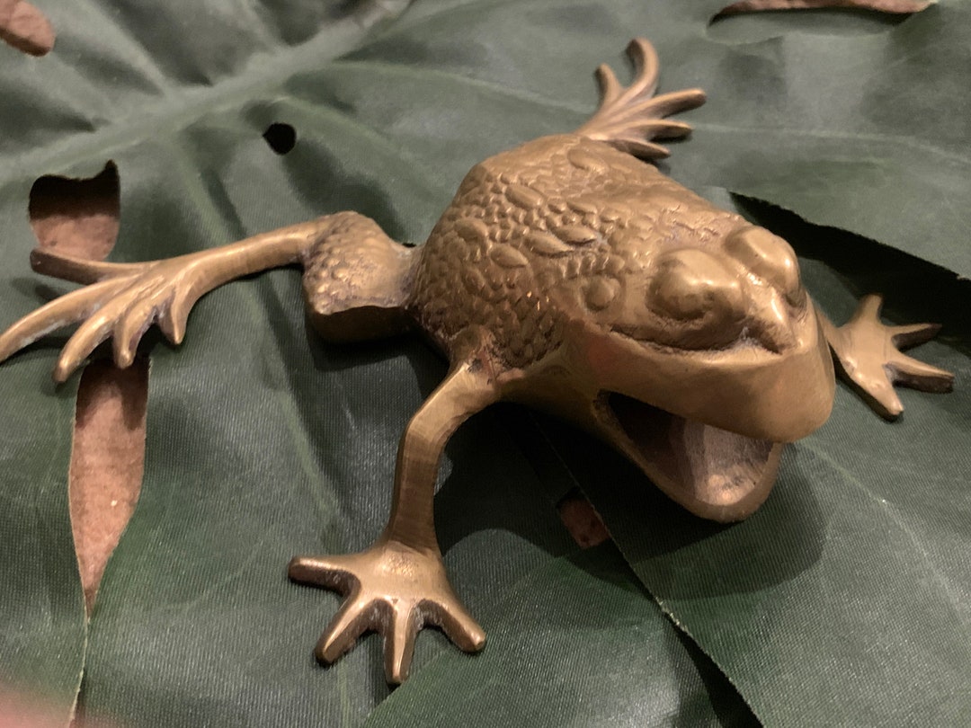 Vintage Brass Frog Figurine Collectible Etsy