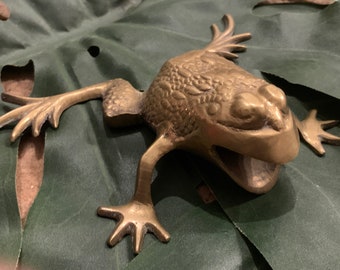 Vintage Brass Frog Figurine Collectible
