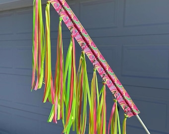 Cycling Flag, Pink Paisley, Bike Flag, Recumbent Bike Flag, Mobility scooter flag, Trike flag, child safety flag