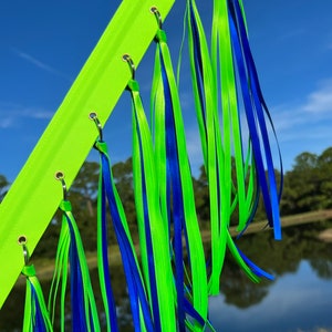Neon Green-Elec Blue Colorful Cycling Flag, Recumbent Trike Flag, Scooter Flag, ATV Flag, Visibility Flag, Bike Flag, Bike Safety Flag