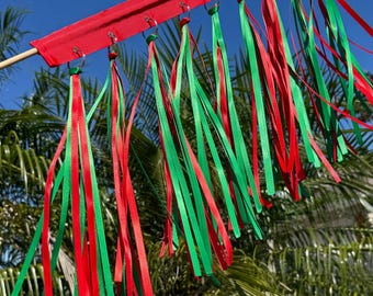 Red and  Green Cycling Flag, slide onto a pole