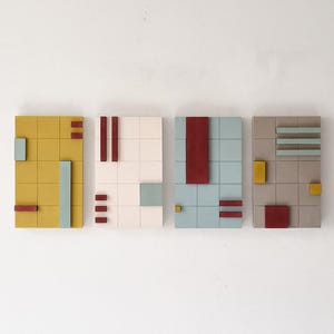 Brutalist Concrete Wall Sculptures | Geometric Relief Art | Bauhaus Inspired