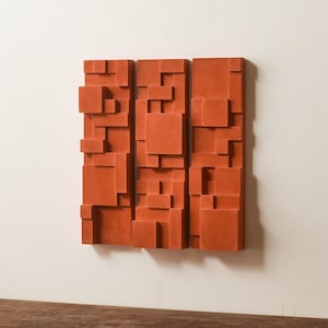 Brutalist handmade wall art - Concrete textured panels