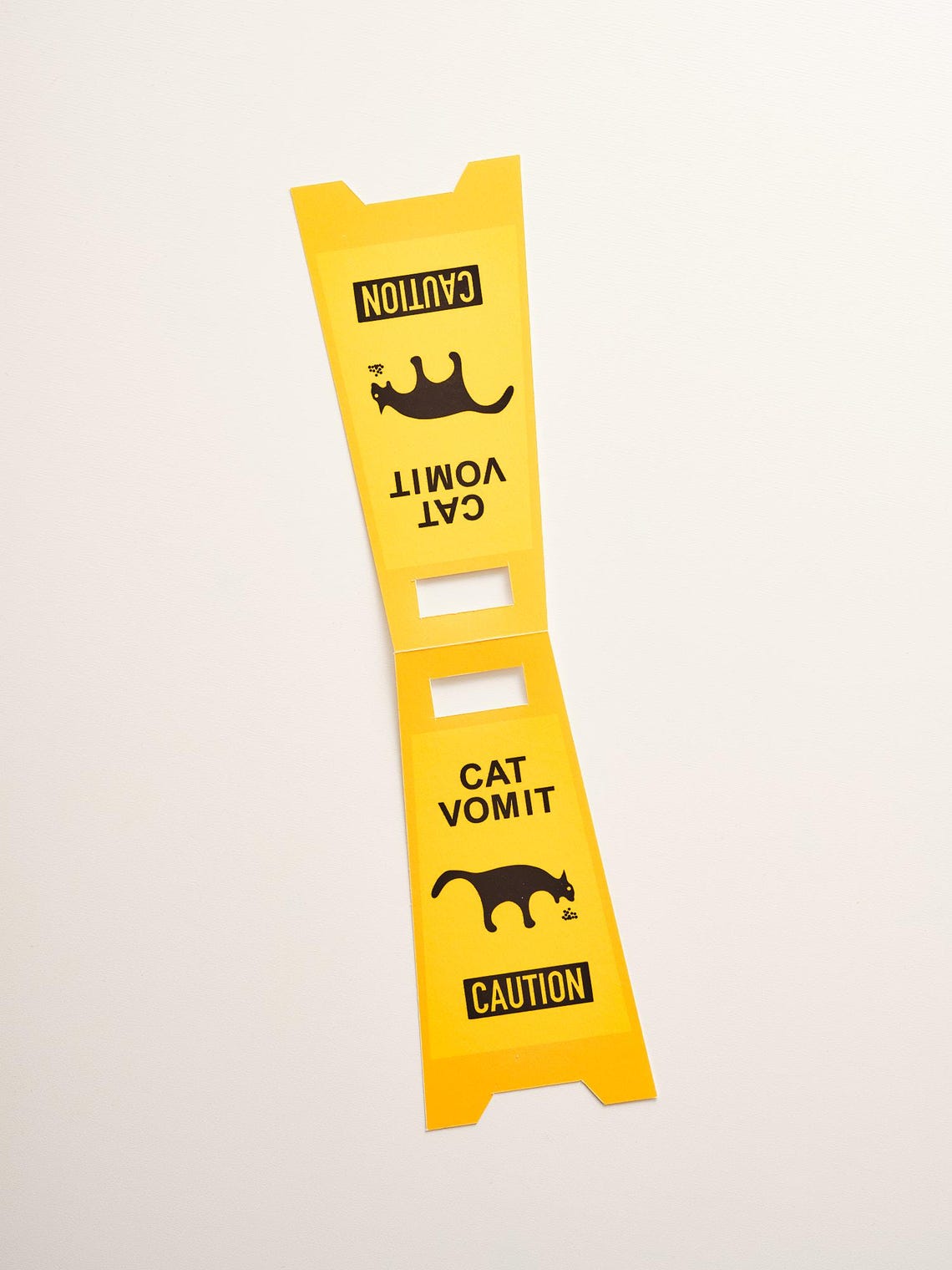 Cat Vomit Caution Sign, 2 Pack Cat Vomit Sign, Caution Sign
