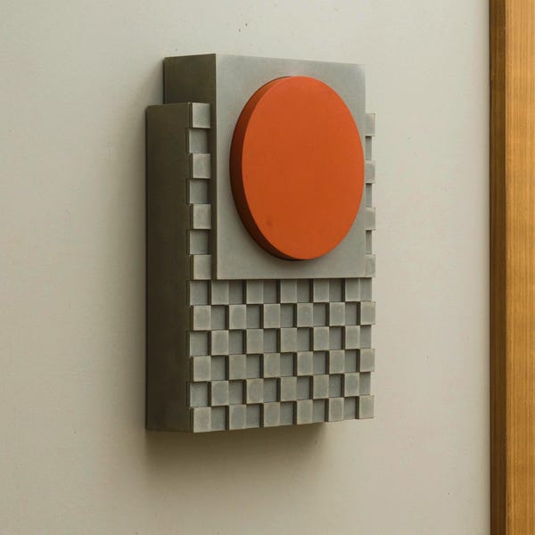 Geometric Concrete Wall Sculpture, Art Deco Mid-Century Modern Inspired