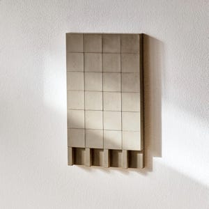 Handmade Concrete Brutalist Wall Art: Geometric Bauhaus Sculpture
