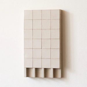 Handmade Concrete Brutalist Wall Art: Geometric Bauhaus Sculpture