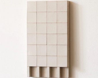 Brutalist Concrete Wall Art – Geometric Architectural Sculpture – Minimalist Bauhaus Decor – Handmade Brutalist Wall Hanging