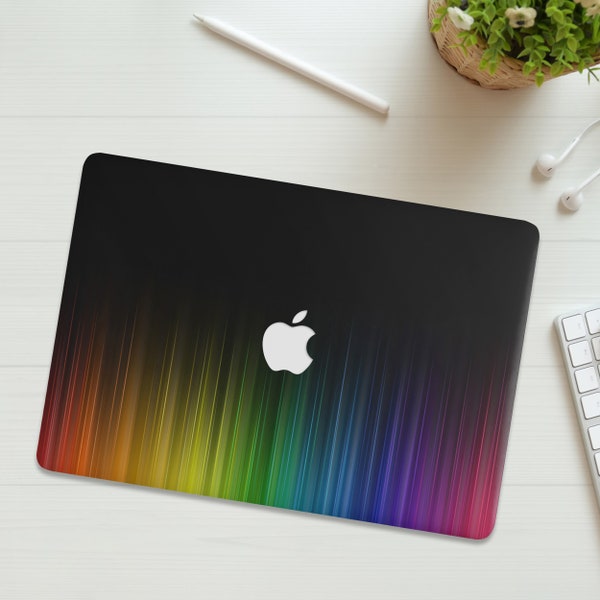 Rainbow Stripes MacBook M2 Air Case Custom Pro 14 In Case Pro 13 In Case Cute Pro 16 Inch M3 Case Pro 13 Case Air Sleeve Pro 15" Cover