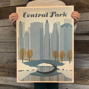 BARGAIN: New York City Central Park Vintage Travel Poster 18x24 by Anderson Design Group | New York 18x24 Art Print (frame not included)
