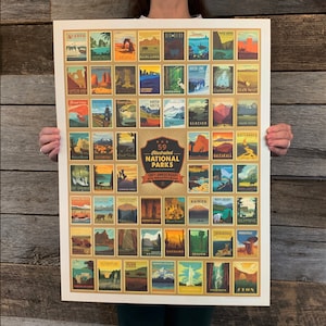 BARGAIN: 59 National Parks Travel Poster 18x24 by Anderson Design Group | National Parks Vintage Poster 18x24 Print (frame not included)